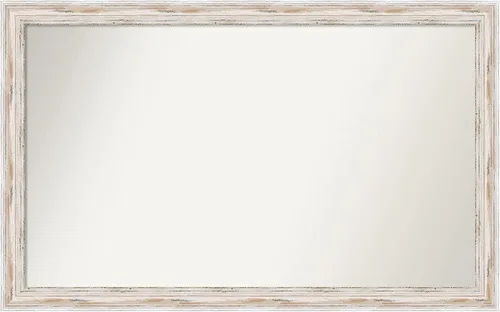 Vista 454 de Amanti Art Espejo personalizado, espejo de baño estrecho Alexandria White Wash, espejo de pared o espejo de tocador de baño sobre el fregadero