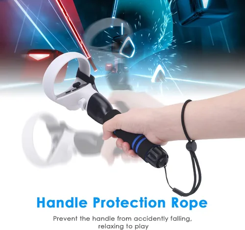 Vista 4 de YOGES VR Game Handle Accessories Compatible with Oculus Quest 2 Controllers Dual Handles Extension Grips Compatible with Meta Quest 2 Accessories