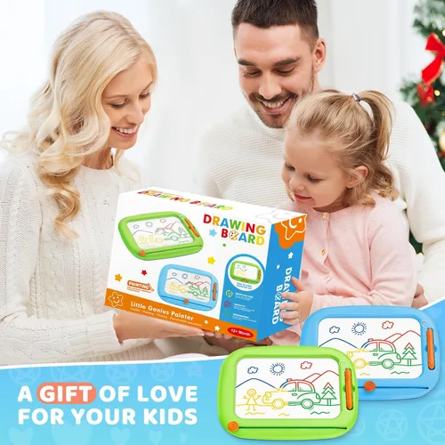 Vista 7 de Paquete de 2 tableros de dibujo magnéticos, juguetes para niños pequeños de 1-2 y 2-3 años, almohadilla de aprendizaje y educativa para escribir
