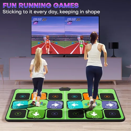 Vista 6 de FWFX Tapete de baile inalámbrico para TV, almohadilla de baile electrónica musical para 2 jugadores para niños y adultos, para juegos de fiesta