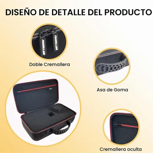 Vista 5 de Estuche de almacenamiento duro con inserto de espuma personalizable - Estuche protector de EVA para cámaras, consolas de juegos, instrumentos