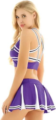 Vista 4 de YONGHS Conjunto de disfraz de animadora para mujer
