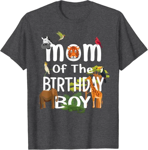 Vista 39 de Camiseta de fiesta de animales con temática de zoológico para niño de cumpleaños, Negro