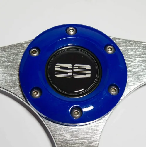 Vista 3 de Huskey - Volante de carrito de golf azul cobalto de 12.5 pulgadas para Club Car DS 1984 modelos eléctricos y de gasolina, estilo de carreras