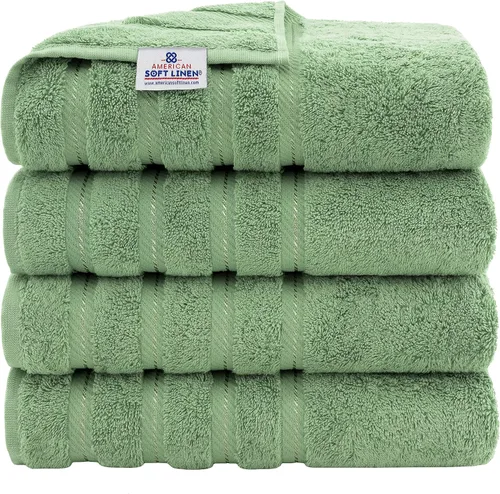 Vista 2 de American Soft Linen Paquete de 4 toallas de baño, 4 toallas de mano y 4 paños de baño