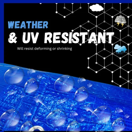 Vista 4 de SHIELDMASTER Cubierta de lona de polietileno azul de 5 x 7 pies 5 mil de grosor Lona 100% impermeable, resistente a los rayos UV, a prueba