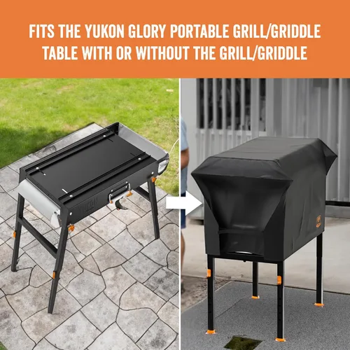 Vista 2 de Yukon Glory Funda Universal para Mesa de Parrilla Portátil – Funda para Soporte de Planchas de Parrilla Portátil Universal Yukon Glory – Resistente