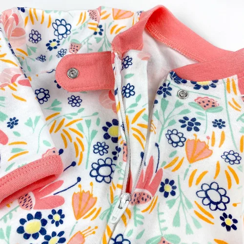 Vista 6 de HonestBaby Footed Sleep & Play Pajamas Organic Cotton for Infant Baby Girls (LEGACY)