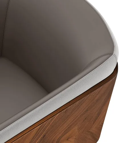 Vista 6 de ARTPLAN Silla de comedor moderna de piel sintética con patas de metal