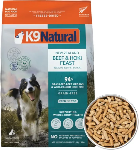 Vista 26 de K9 Natural Carne Liofilizada para Perros, Comida Completa Natural de Alta Carne o Aditivo para Comida para Perros, Carne Alimentada con Pasto