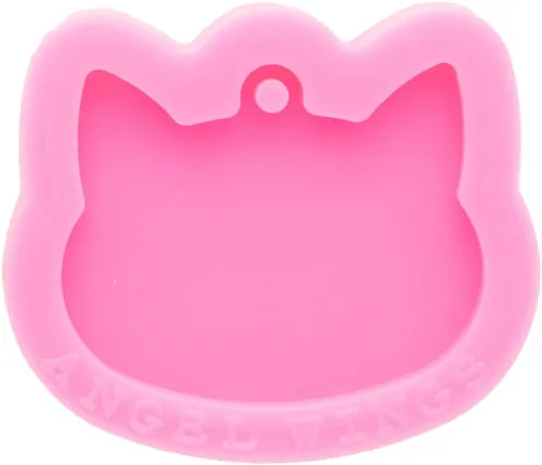 Vista 3 de Angel Wings Molde de silicona brillante y encantador estilo gato, etiqueta para mascotas, mini molde de silicona para etiqueta de gato, llavero