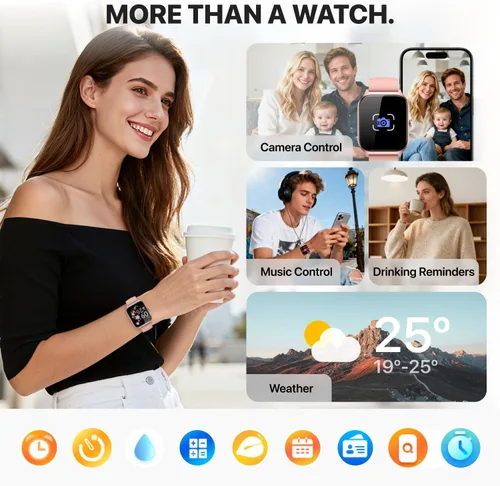 Vista 7 de Reloj inteligente para mujeres y hombres, (responder/hacer llamadas) 1.83 pulgadas, reloj inteligente con seguimiento de actividad física