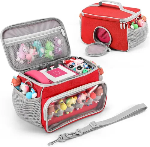 Vista 7 de PISOSN Estuche de transporte portátil compatible con el juego de iniciación de Toniebox y figuras de Tonies, bolsa de transporte de juguetes Azul