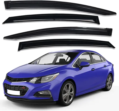 Vista 6 de Viseras para ventanas de ventilación en canal extra duraderas Lightronic, compatibles con Chevrolet Cruze Hatchback/Sedan 2016-2019
