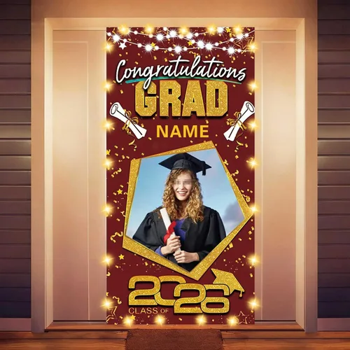 Vista 50 de Decoraciones personalizadas para fiestas de graduación 2026 – Cartel de felicitación de graduación grande – Cartel de fondo de graduación