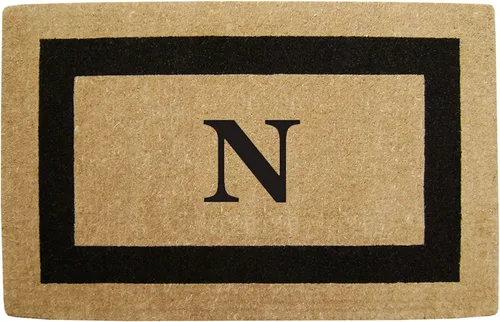Vista 47 de Tapete de fibra de coco natural, para puerta de entrada, rectangular, resistente, para patio, atrapador de suciedad antideslizante, decoración