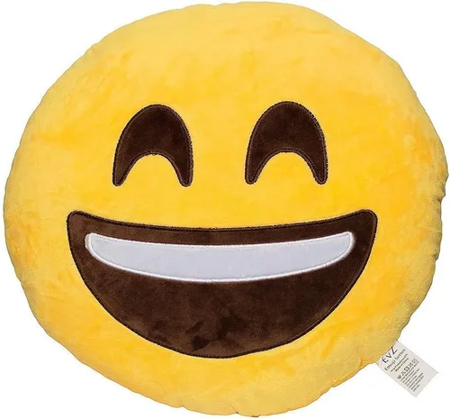 Vista 25 de Emoji Cara de Alienígena Cojín de Emoticón Relleno de Felpa Suave Almohada, Certificado Oficial, EvZ 31cm Gris