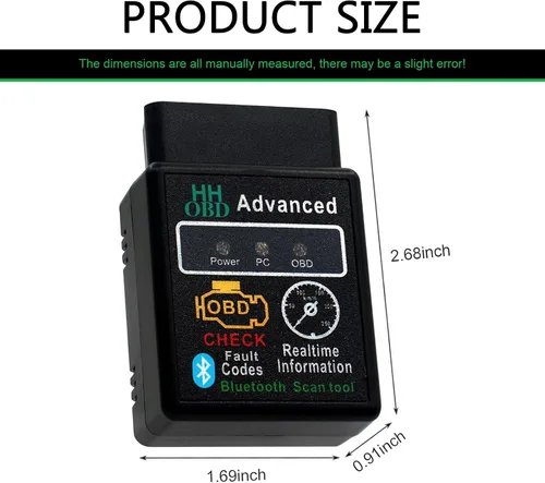Vista 2 de Herramienta de Diagnóstico Bluetooth OBD2 para Automóvil, Dispositivo Inalámbrico para Reiniciar y Borrar Códigos de Falla, Escáner que Elimina