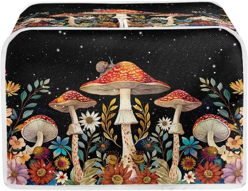 Vista 31 de chaqlin Cubierta para tostadora con estampado de chocolate, 2 rebanadas, resistente a las manchas, cubierta para horno de pan de diseño divertido