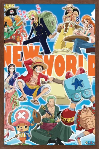 Vista 16 de Trends International One Piece - Póster de pared New World, 22.4 pulgadas de largo x 14.7 pulgadas, versión enmarcada en madera de granero