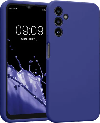 Vista 110 de kwmobile Funda compatible con Samsung Galaxy A13 4G - Funda delgada de silicona TPU - Acabado suave al tacto - Amarillo radiante