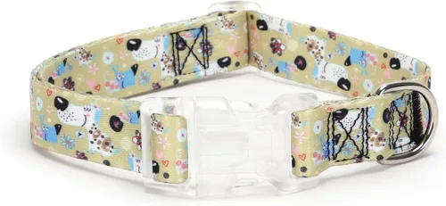 Vista 11 de Serijoars Collar de perro para cachorros con estampado floral para perros pequeños, medianos y grandes, con hebilla de liberación rápida para niñas