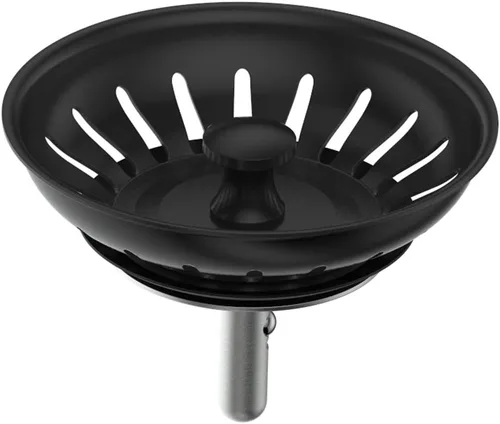 Vista 3 de KANARY Colador de repuesto para fregadero de cocina para desagües estándar (3-1/2 pulgadas), cuerpo de acero inoxidable con tapón de goma