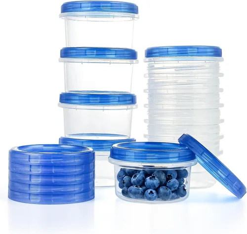 Vista 10 de Recipientes para aderezo de ensalada, [8 unidades x 2 onzas] reutilizables, fáciles de abrir, aderezo, condimento, salsa, recipientes para dip