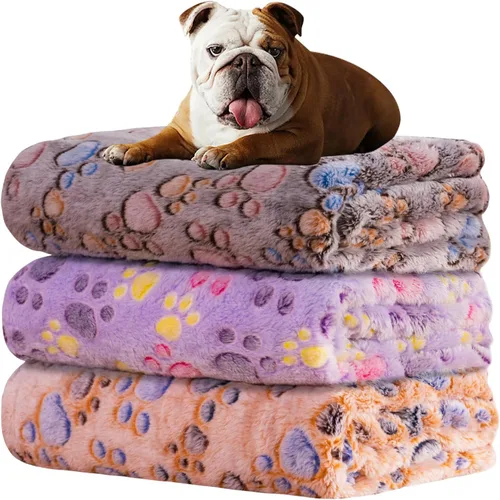 Vista 30 de Rezutan 1 paquete de 3 mantas para perros grandes, 41x31 pulgadas para mantas suaves y mullidas para mascotas y gatos de tamaño mediano, reversibles