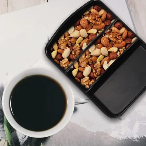 Vista 6 de Caja de almacenamiento para barra de café, soporte para estación de café, bolsas de té, organizador de paquetes de azúcar, edulcorante, 3 soportes