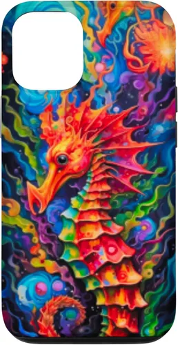 Vista 27 de Funda para iPhone 14 Plus Seahorse Coastal Colorful Ocean Life Art Aquarium Lover Case