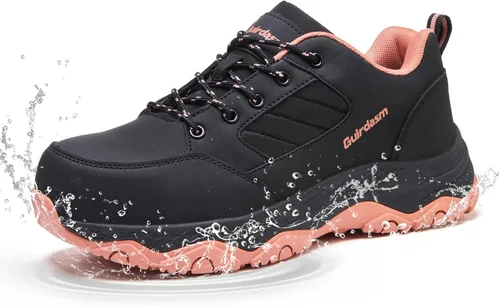 Vista 7 de Zapatos anchos con punta de acero para mujer, impermeables, antideslizantes, zapatos de seguridad, ligeros, antideslizantes, construcción