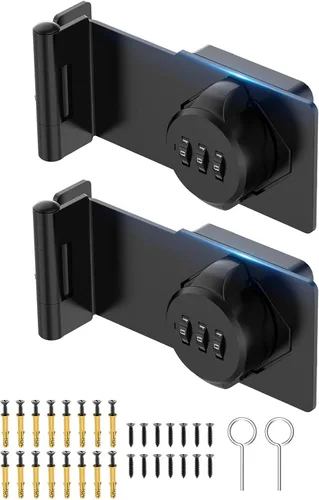 Vista 8 de Cerraduras de cerradura de contraseña para gabinete, cerradura de puerta de granero de 90 grados, cerradura de combinación de seguridad
