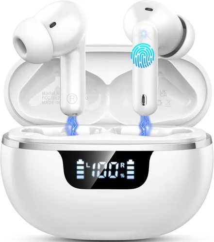 Vista 8 de Auriculares inalámbricos Bluetooth con cancelación de ruido, auriculares Bluetooth 5.4 con controladores dinámicos estéreo, 40H de tiempo