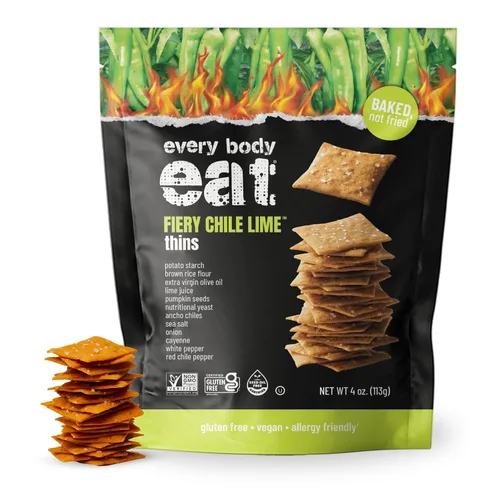 Vista 18 de Every Body Eat Snack Cracker Thins, sin queso, sin gluten, vegano, sin lácteos y sin aceite de semillas, 4 onzas