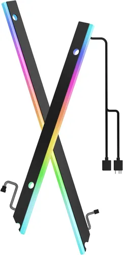 Vista 10 de AsiaHorse Tira de Luz ARGB para Placa Base, 24 RGB Direccionables Independientes, 5V 3-pin Aura Sync, Kit de Piezas de PC LED Lightsaber-X