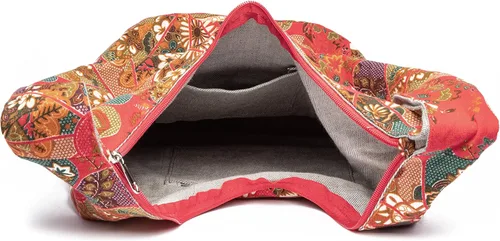 Vista 219 de Bolsa de hombro para mujer, de lona en estilo hippie/bohemio para llevar cruzada al hombro, disponible en diferentes colores y estampados