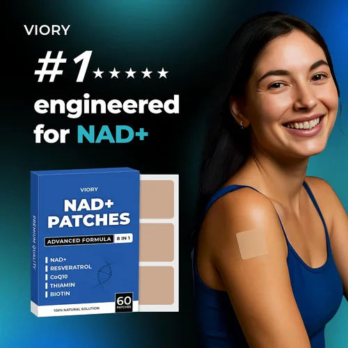 Vista 2 de VIORY Parches NAD para mujeres y hombres Parche NAD+ para energía y envejecimiento saludable con CoQ10 y nicotinamida Suministro para 60 días
