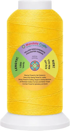 Vista 26 de Mandala Crafts Airforce Blue Tex 70 - Hilo de poliéster para tapicería 1500 Yds T70 UV Resistant Strong Thread for Leather Sewing, Marine