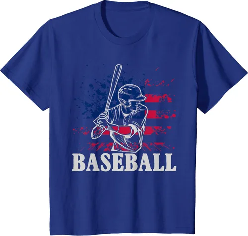 Vista 55 de Camiseta de béisbol deportiva estadounidense con bandera estadounidense, Negro, S