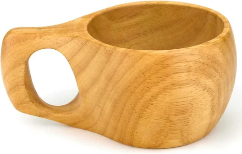Vista 5 de Bamber Taza de café de madera de la novedad de las tazas reutilizables decorativas de la taza