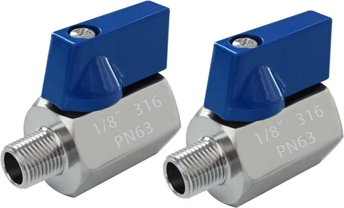 Vista 9 de Válvula de bola mini de acero inoxidable 316 Válvula de cierre de rosca NPT hembra x macho para agua, petróleo y gas