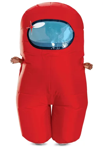 Vista 2 de Disfraz Inflable Niño Among Us Impostor Rojo Multicolor