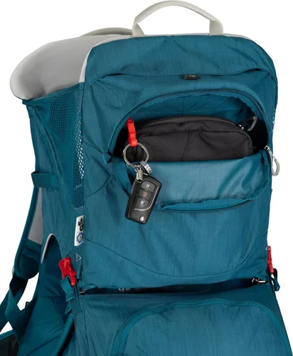 Vista 9 de Osprey Poco SLT Lightweight Child Carrier Backpack - Slimmed-Down Hiking Carrier for Toddlers with Safety Harness, Sunshade, and Ventilated