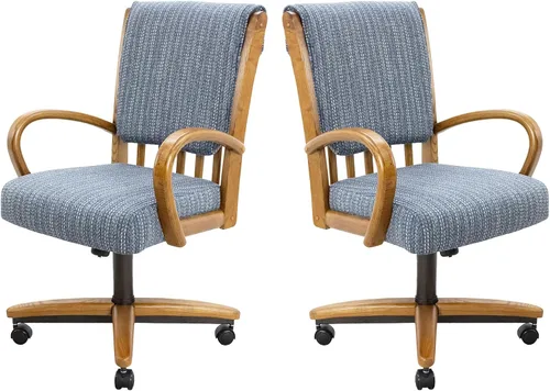 Vista 43 de Chromcraft Juego de 2 sillas, sillas con ruedas suaves para cocina Asiento de espuma viscoelástica con ruedas giratorias, comodidad de inclinación