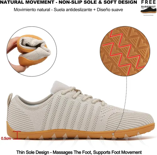 Vista 5 de Geweo Zapatos minimalistas unisex Suela sin caída Puntera ancha Comodidad más flexible Movimiento natural en forma de pie Zapatos deportivos