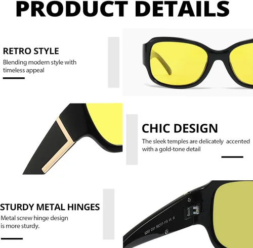 Vista 4 de LVIOE Gafas de sol polarizadas para mujer, gafas de sol envolventes de moda con protección UV400 LS6202