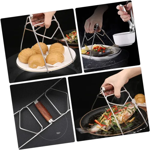 Vista 6 de Abrazadera de tazón de acero inoxidable para platos con clip escaldado, herramienta de cocina para comidas calientes y cuencos