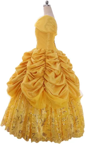 Vista 4 de Belle Golden Ball Gown - Disfraz de princesa para mujer