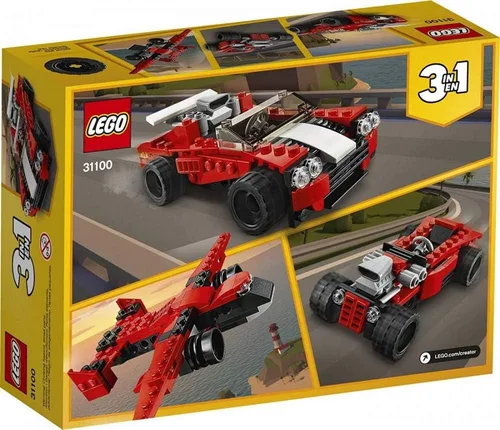 Vista 5 de LEGO Creator - Coche deportivo de juguete 31100, 3 en 1 (134 piezas)